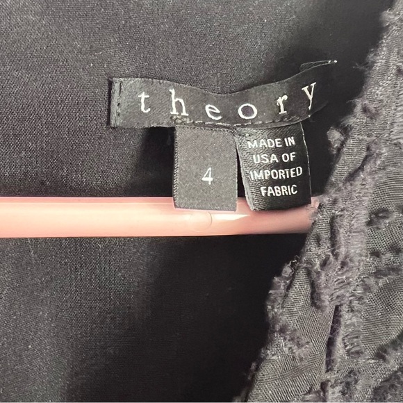 Theory Mini Dress SZ 4 BLK Lace Floral Cocktail Preppy Party Coquette Whimsygoth - Picture 9 of 12